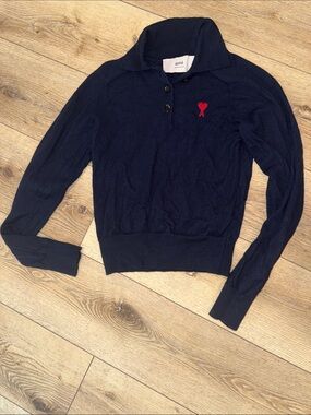 Ami Paris Long Sleeve Polo
